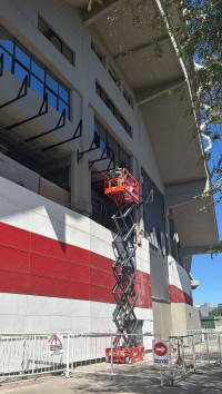 Colocación de las protecciones para iniciar la obra.