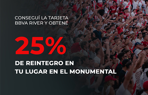 Obten 25% de reintegro en TLM con la tarjeta BBVA River!